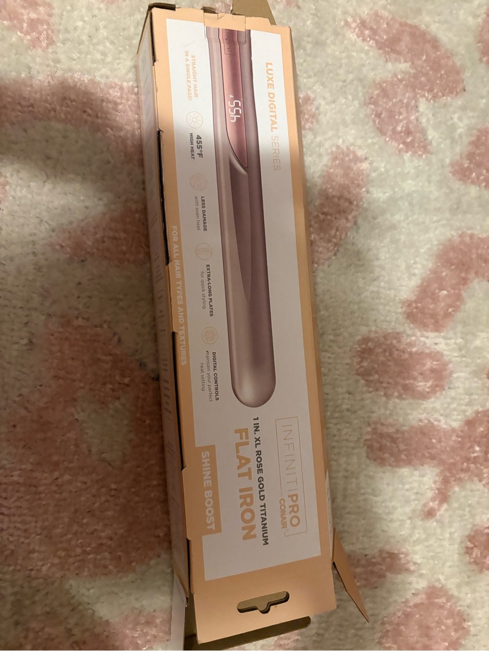 NIB Infiniti Pro by Conair 1" Rose Gold Flat Iron - Shine Boost SEE DESCRIPTION